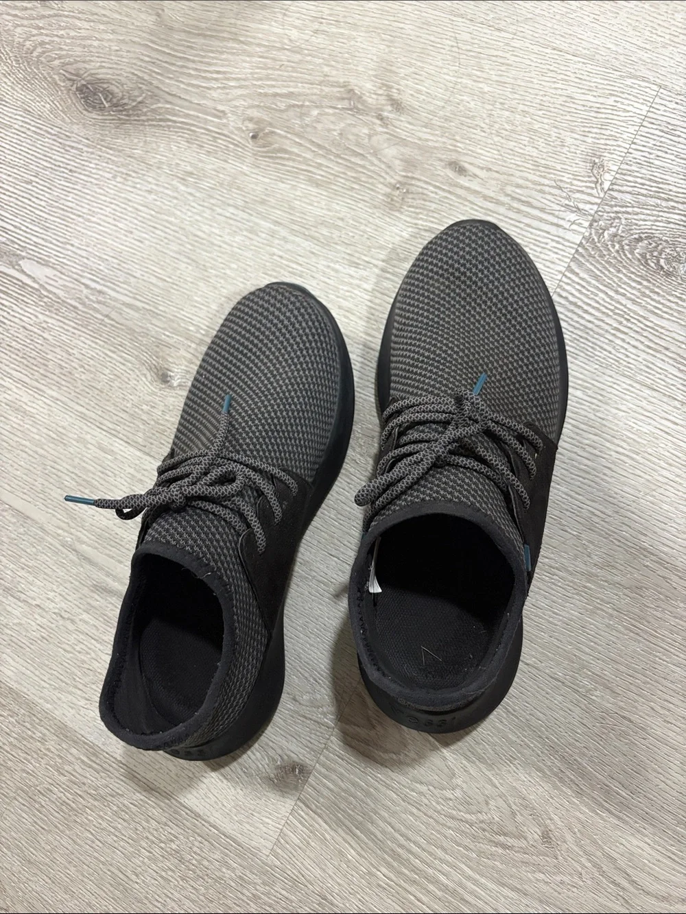 Vessi Men's Charcoal Knit Lace-Up Sneakers
